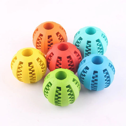 Durable Natural Rubber Leaking Ball Toy – Elastic Chew & Interactive Dog Toy