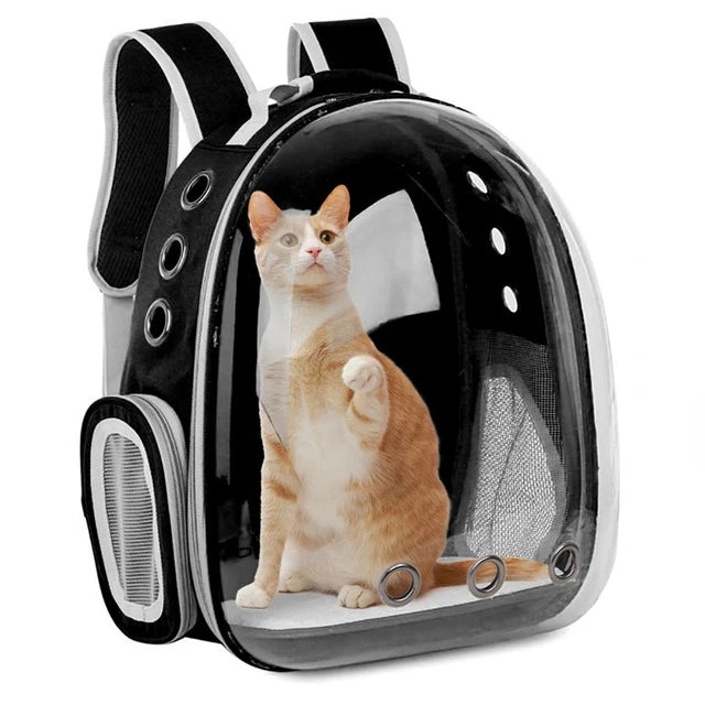 Transparent Space Capsule Pet Backpack β Breathable, Portable & Clear Carrying Bag for Cats & Small Dogs