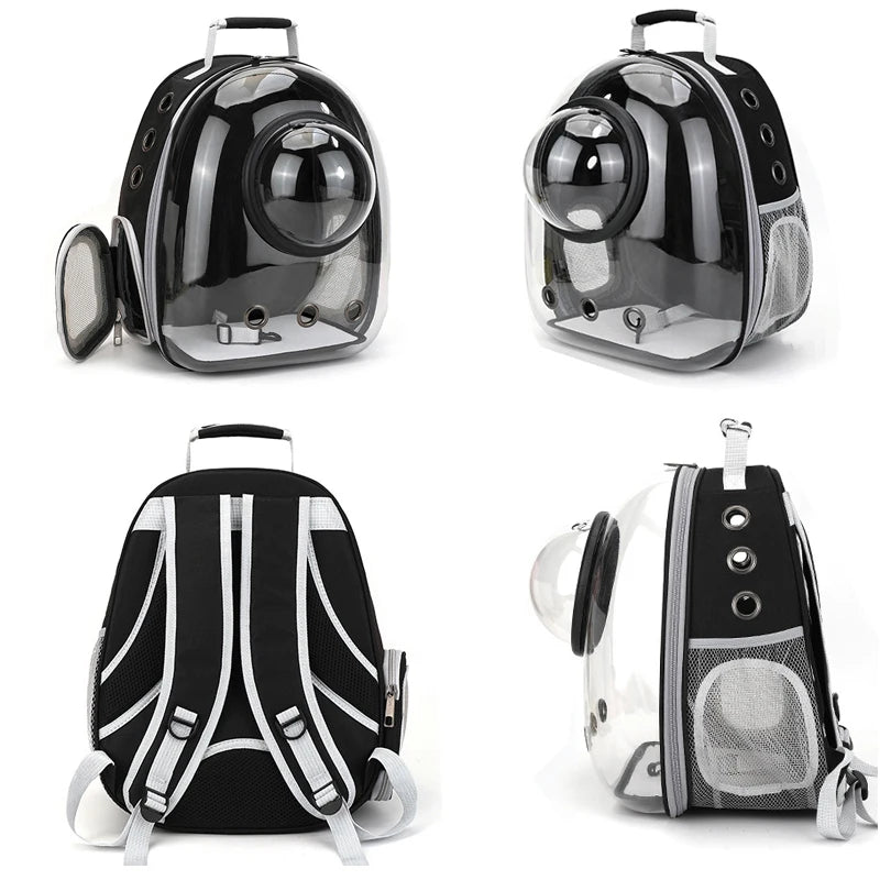 Transparent Space Capsule Pet Backpack β Breathable, Portable & Clear Carrying Bag for Cats & Small Dogs