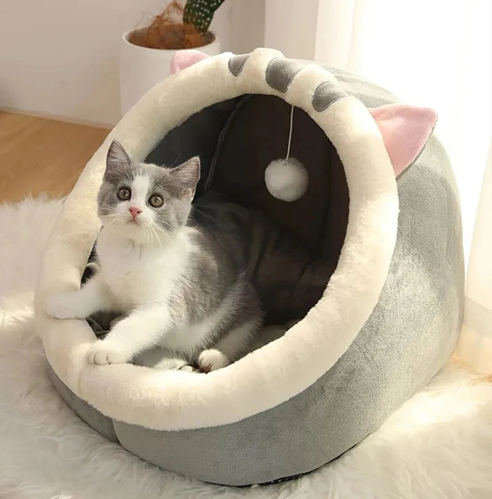 Plush Pet Bed & Cushion โ Soft Dog & Cat Mattress, Large & Small Sizes, Removable Cover