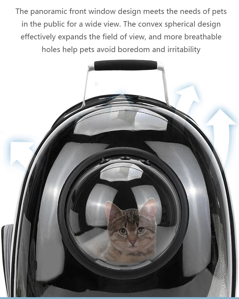 Transparent Space Capsule Pet Backpack β Breathable, Portable & Clear Carrying Bag for Cats & Small Dogs