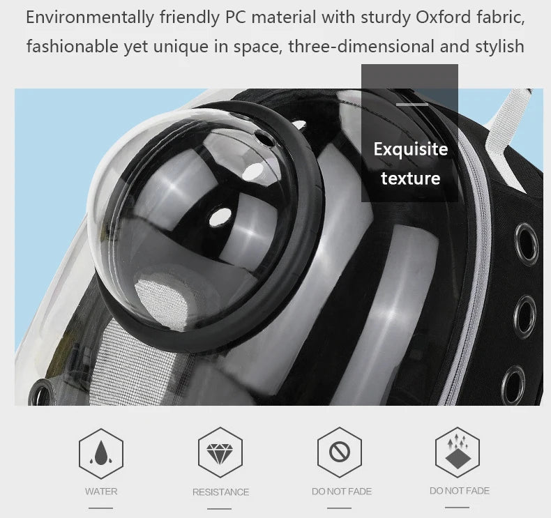 Transparent Space Capsule Pet Backpack β Breathable, Portable & Clear Carrying Bag for Cats & Small Dogs