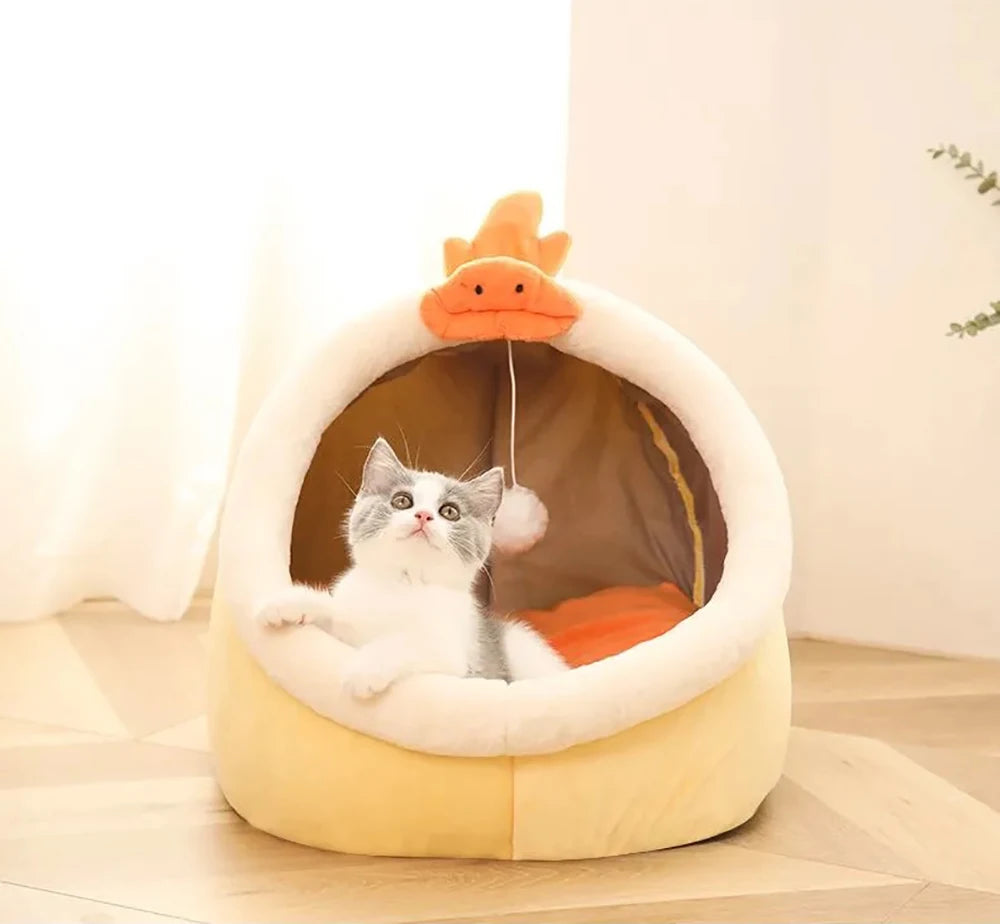 Plush Pet Bed & Cushion โ Soft Dog & Cat Mattress, Large & Small Sizes, Removable Cover