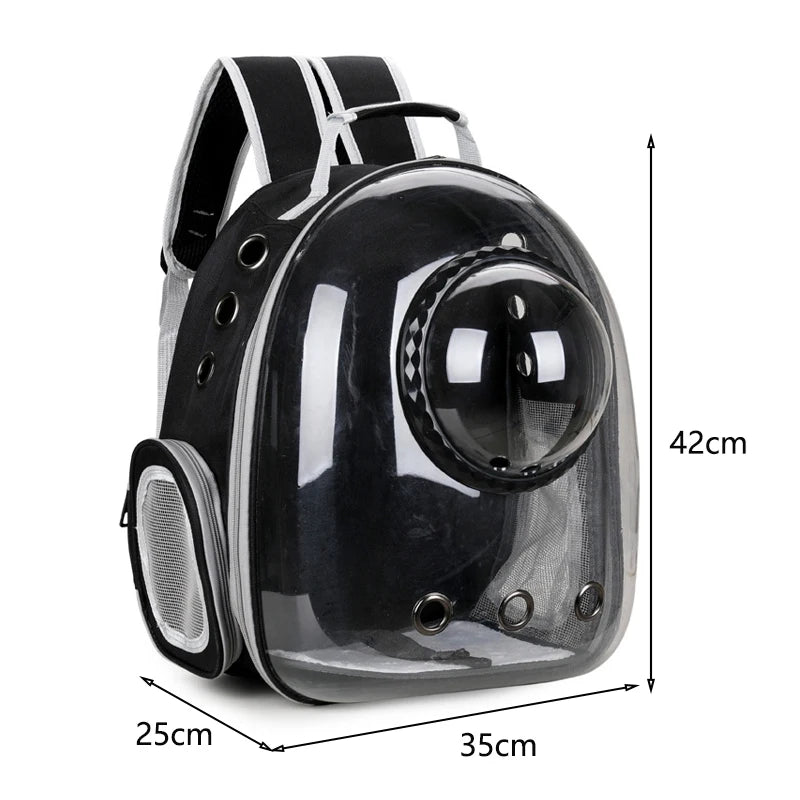Transparent Space Capsule Pet Backpack β Breathable, Portable & Clear Carrying Bag for Cats & Small Dogs