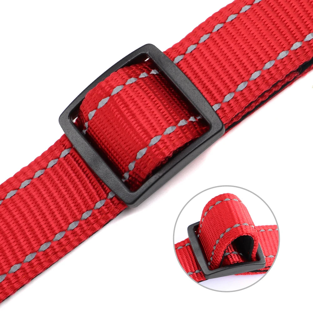 Reflective Personalized Nylon Dog Collar with Engraved ID Tag – Soft Padded, Adjustable for Small to Large Breeds