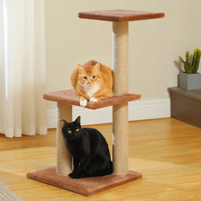Gray Indoor Cat Activity Tree & Tower – Big Hammock, Removable Top Perch & Sisal Scratching Posts (2 Styles)