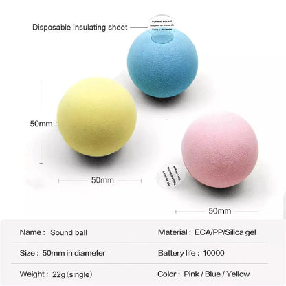 Interactive Plush Catnip Ball Toy – Sound & Touch Activated Smart Cat Ball