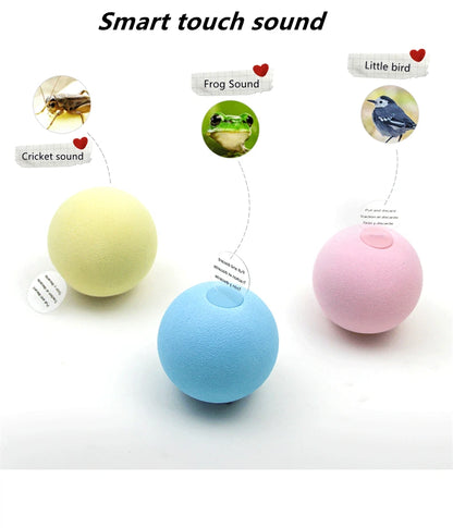Interactive Plush Catnip Ball Toy – Sound & Touch Activated Smart Cat Ball