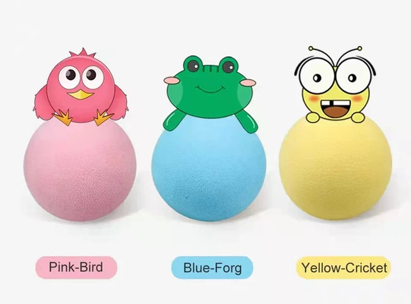 Interactive Plush Catnip Ball Toy – Sound & Touch Activated Smart Cat Ball