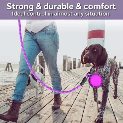 Strong Reflective Nylon Dog Leash – Heavy-Duty, Extra Safe for Big, Medium & Small Dogs