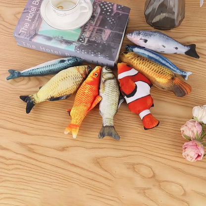Realistic Fish Plush Cat Toy with Catnip – Interactive Soft 3D Fish Doll for Cats