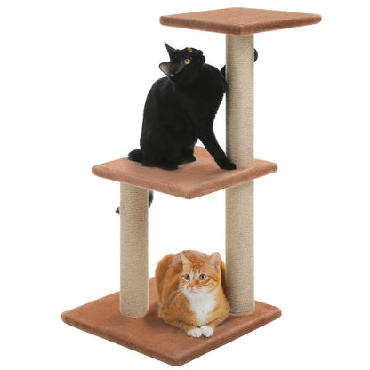 Gray Indoor Cat Activity Tree & Tower – Big Hammock, Removable Top Perch & Sisal Scratching Posts (2 Styles)