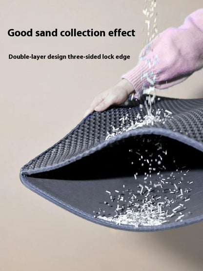 Large Waterproof Double Layer Cat Litter Mat Non-Slip Washable Pet Litter Box Mat Durable Sand Trapper Easy Clean Cat Toilet Mat