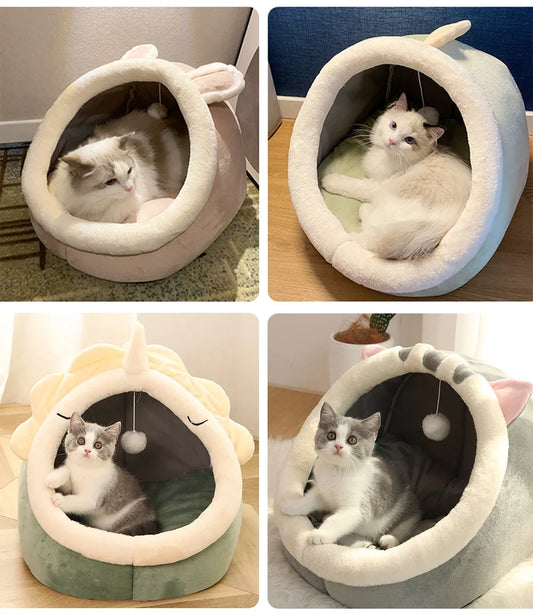 Plush Pet Bed & Cushion – Soft Dog & Cat Mattress, Large & Small Sizes, Removable Cover