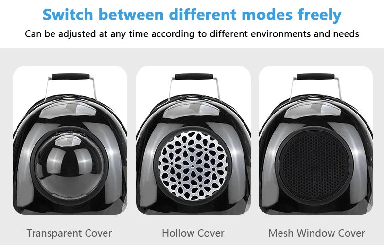 Transparent Space Capsule Pet Backpack – Breathable, Portable & Clear Carrying Bag for Cats & Small Dogs