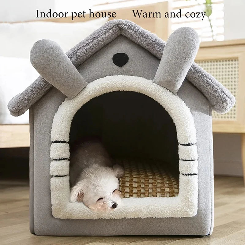 Indoor Warm Dog House & Soft Pet Bed Tent – Removable Cushion Kennel for Small, Medium & Large Pets