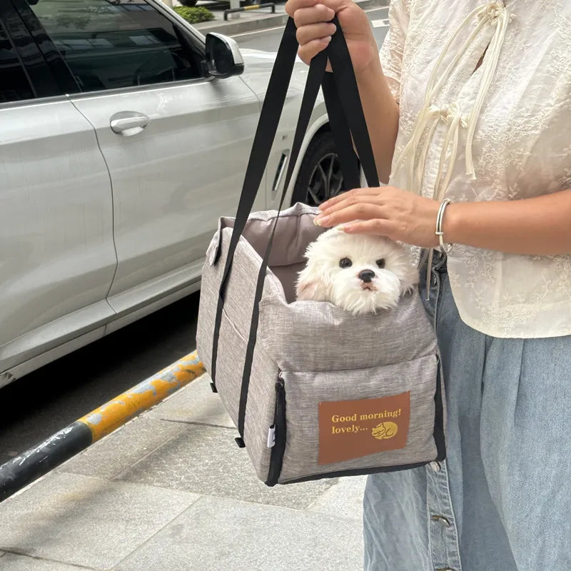 Portable Dog Car Seat Bed & Travel Carrier – Safe, Comfortable Car Seat for Small to Medium Dogs & Cats