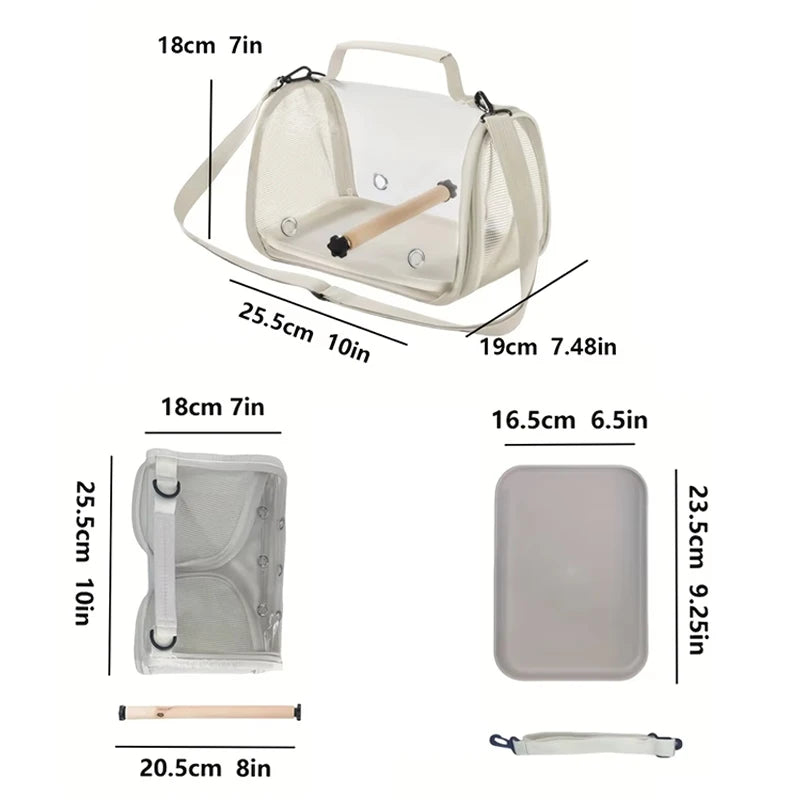 Portable Bird Travel Bag with Perch – Breathable, Lightweight & Easy to Carry