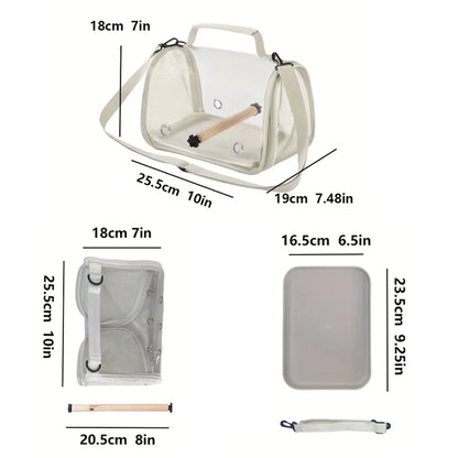 Portable Bird Travel Bag with Perch – Breathable, Lightweight & Easy to Carry