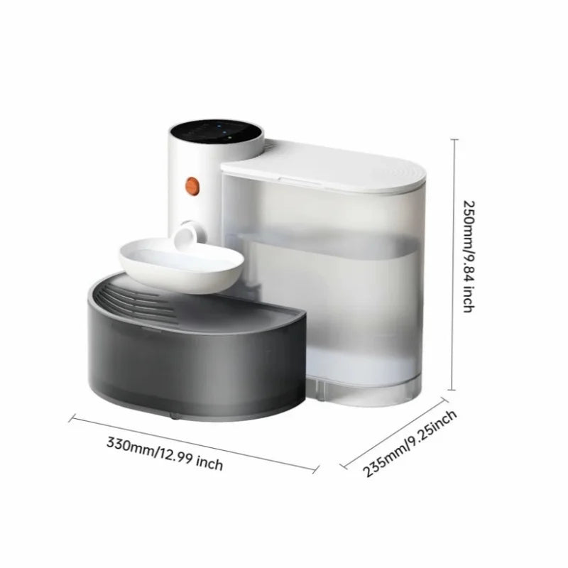 Smart Dump Rechargeable Cat & Dog Water Dispenser – 3L Auto Dumping & Refilling Fountain