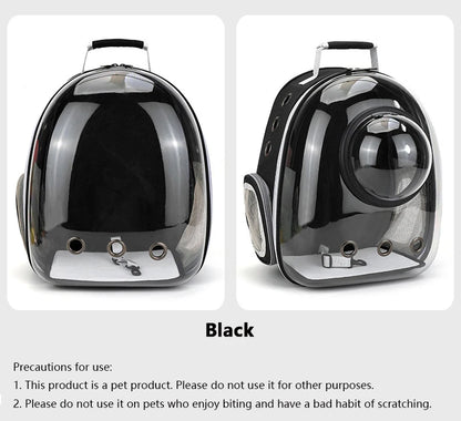 Transparent Space Capsule Pet Backpack – Breathable, Portable & Clear Carrying Bag for Cats & Small Dogs