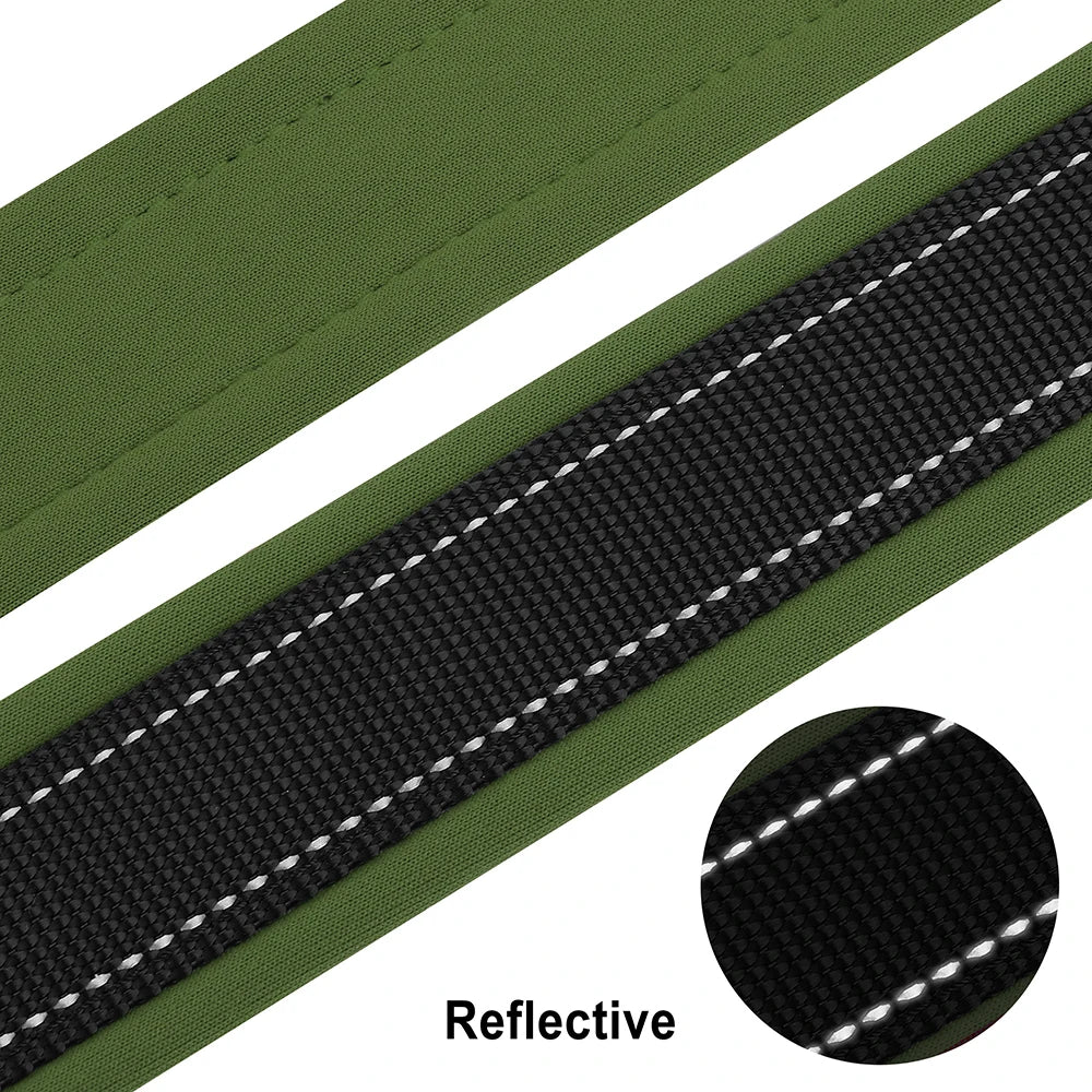Reflective Personalized Nylon Dog Collar with Engraved ID Tag – Soft Padded, Adjustable for Small to Large Breeds