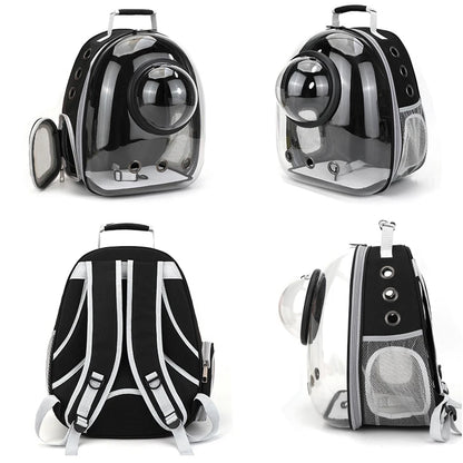 Transparent Space Capsule Pet Backpack – Breathable, Portable & Clear Carrying Bag for Cats & Small Dogs