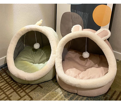 Plush Pet Bed & Cushion – Soft Dog & Cat Mattress, Large & Small Sizes, Removable Cover