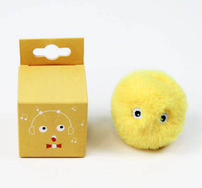 Interactive Plush Catnip Ball Toy – Sound & Touch Activated Smart Cat Ball