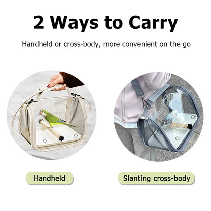 Portable Bird Travel Bag with Perch – Breathable, Lightweight & Easy to Carry