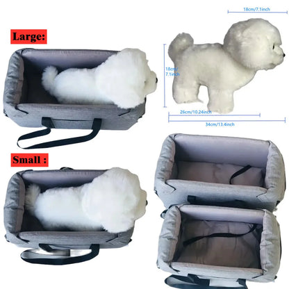 Portable Dog Car Seat Bed & Travel Carrier – Safe, Comfortable Car Seat for Small to Medium Dogs & Cats
