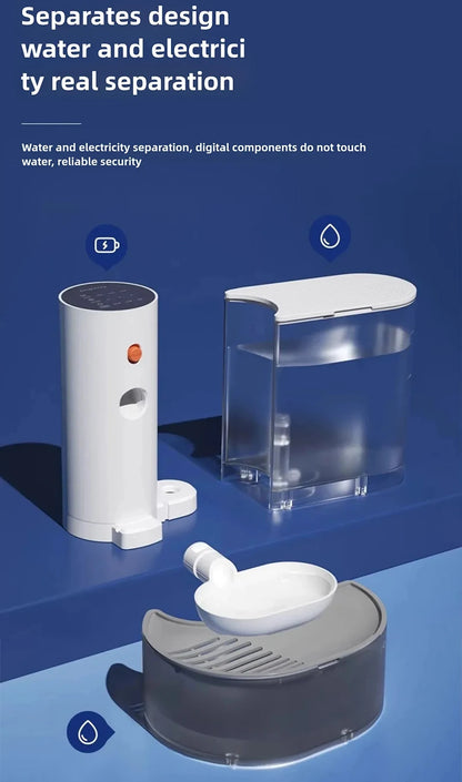 Smart Dump Rechargeable Cat & Dog Water Dispenser – 3L Auto Dumping & Refilling Fountain