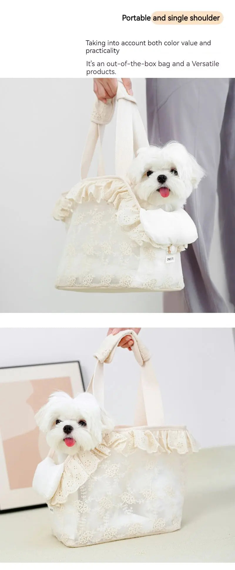 Pet Carrier Bag – Handheld & Shoulder Puppy Purse for Small Dogs & Cats