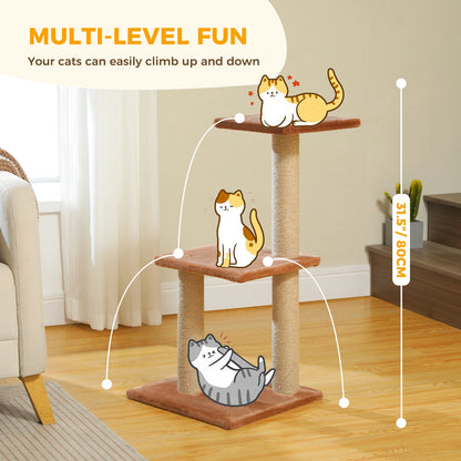 Gray Indoor Cat Activity Tree & Tower – Big Hammock, Removable Top Perch & Sisal Scratching Posts (2 Styles)