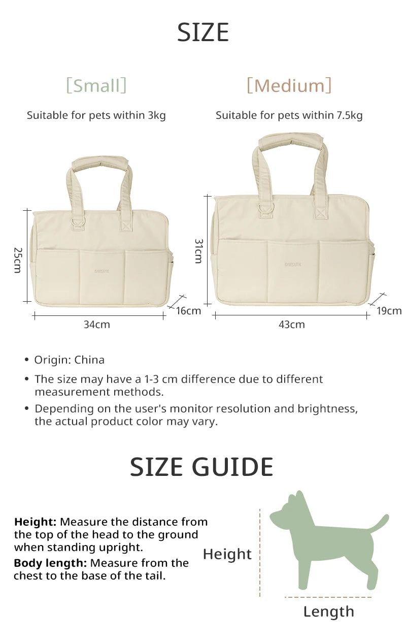 Portable One-Shoulder Pet Carrier Bag – Lightweight Shoulder Sling for Cats & Small Dogs