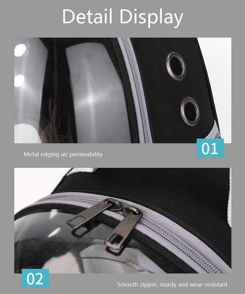 Transparent Space Capsule Pet Backpack – Breathable, Portable & Clear Carrying Bag for Cats & Small Dogs
