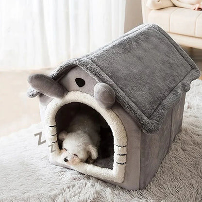 Indoor Warm Dog House & Soft Pet Bed Tent – Removable Cushion Kennel for Small, Medium & Large Pets