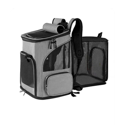 Breathable Pet Carrier Backpack – Foldable Expandable Travel Bag for Cats & Small Dogs