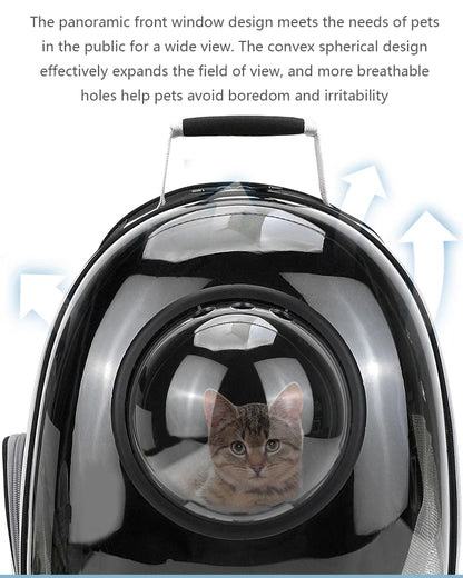 Transparent Space Capsule Pet Backpack – Breathable, Portable & Clear Carrying Bag for Cats & Small Dogs