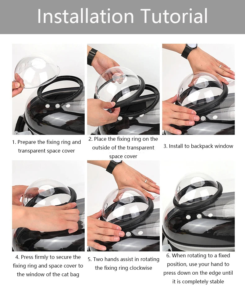 Transparent Space Capsule Pet Backpack – Breathable, Portable & Clear Carrying Bag for Cats & Small Dogs