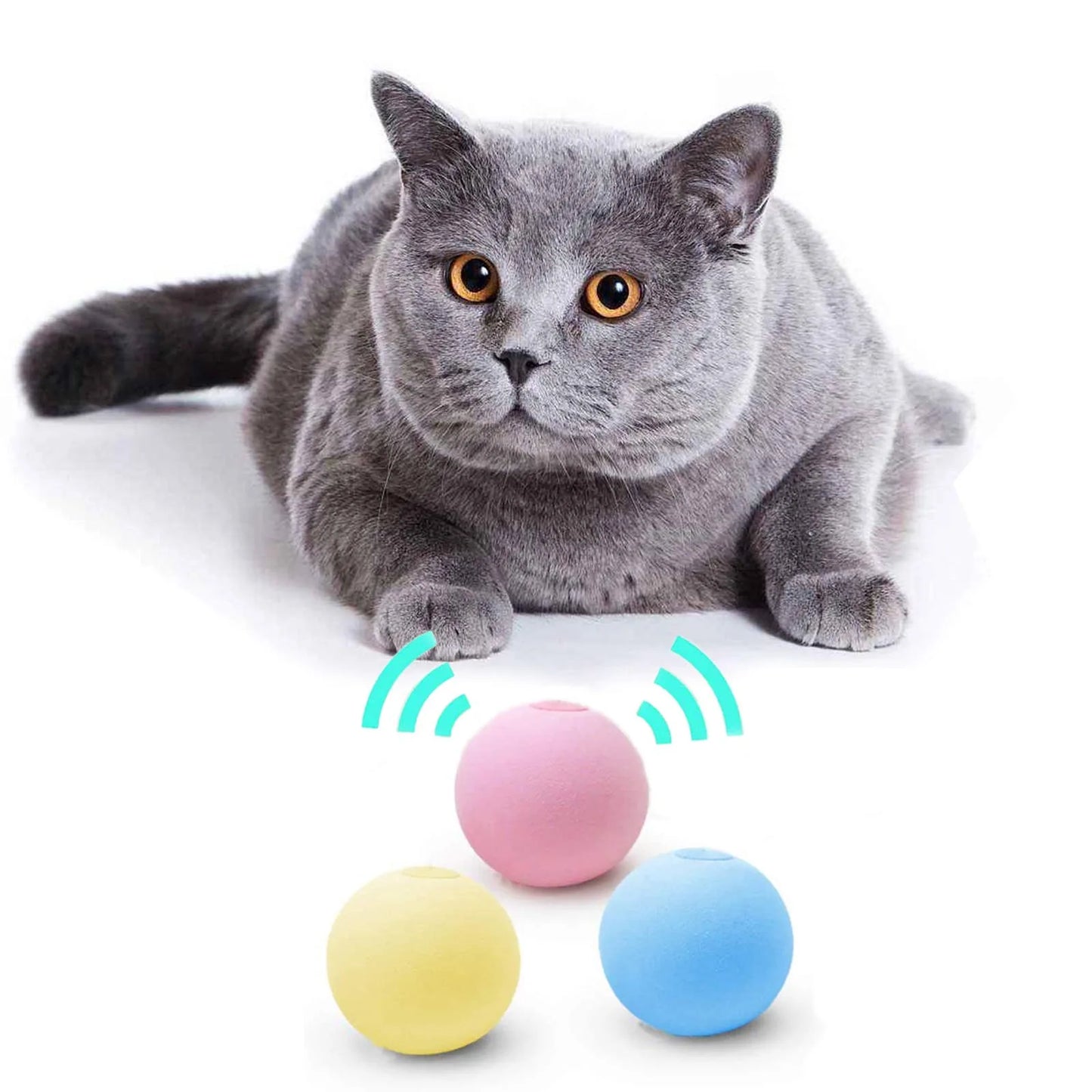 Interactive Plush Catnip Ball Toy – Sound & Touch Activated Smart Cat Ball