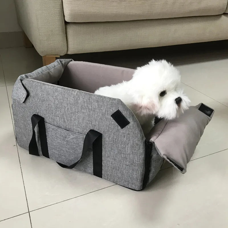 Portable Dog Car Seat Bed & Travel Carrier – Safe, Comfortable Car Seat for Small to Medium Dogs & Cats
