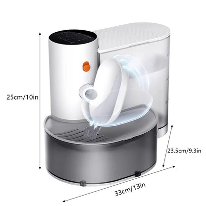 Smart Dump Rechargeable Cat & Dog Water Dispenser – 3L Auto Dumping & Refilling Fountain