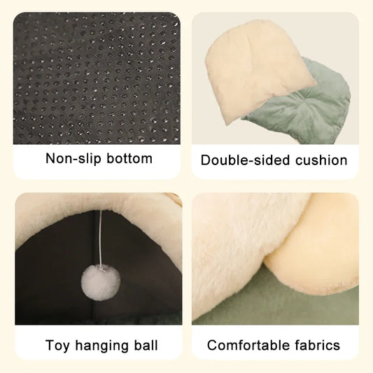 Plush Pet Bed & Cushion – Soft Dog & Cat Mattress, Large & Small Sizes, Removable Cover