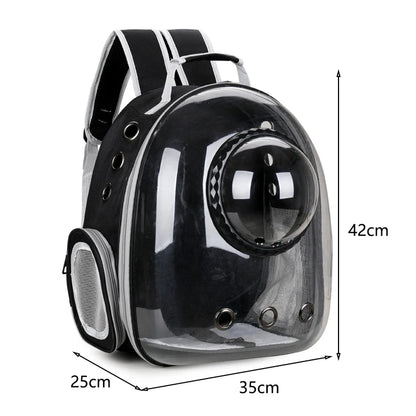 Transparent Space Capsule Pet Backpack – Breathable, Portable & Clear Carrying Bag for Cats & Small Dogs