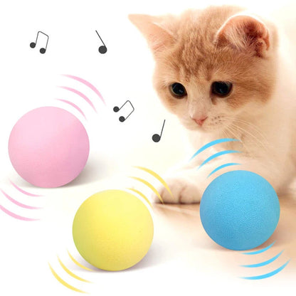 Interactive Plush Catnip Ball Toy – Sound & Touch Activated Smart Cat Ball