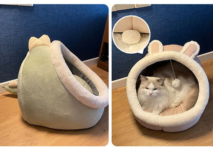 Plush Pet Bed & Cushion – Soft Dog & Cat Mattress, Large & Small Sizes, Removable Cover