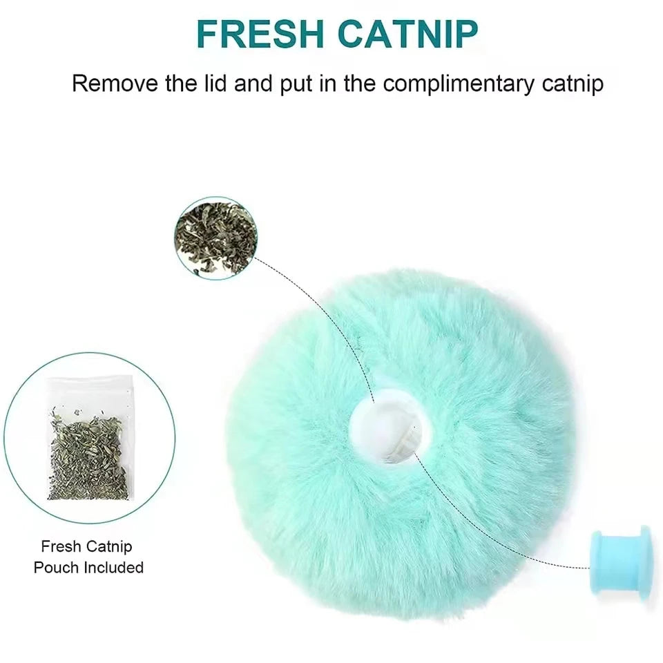 Interactive Plush Catnip Ball Toy – Sound & Touch Activated Smart Cat Ball