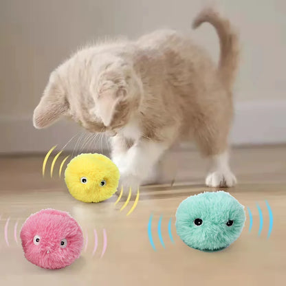 Interactive Plush Catnip Ball Toy – Sound & Touch Activated Smart Cat Ball