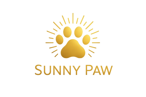 logo para o nome sunny paw dourada 